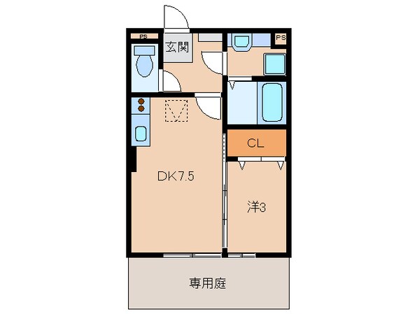 中松江駅 徒歩10分 1階の物件間取画像